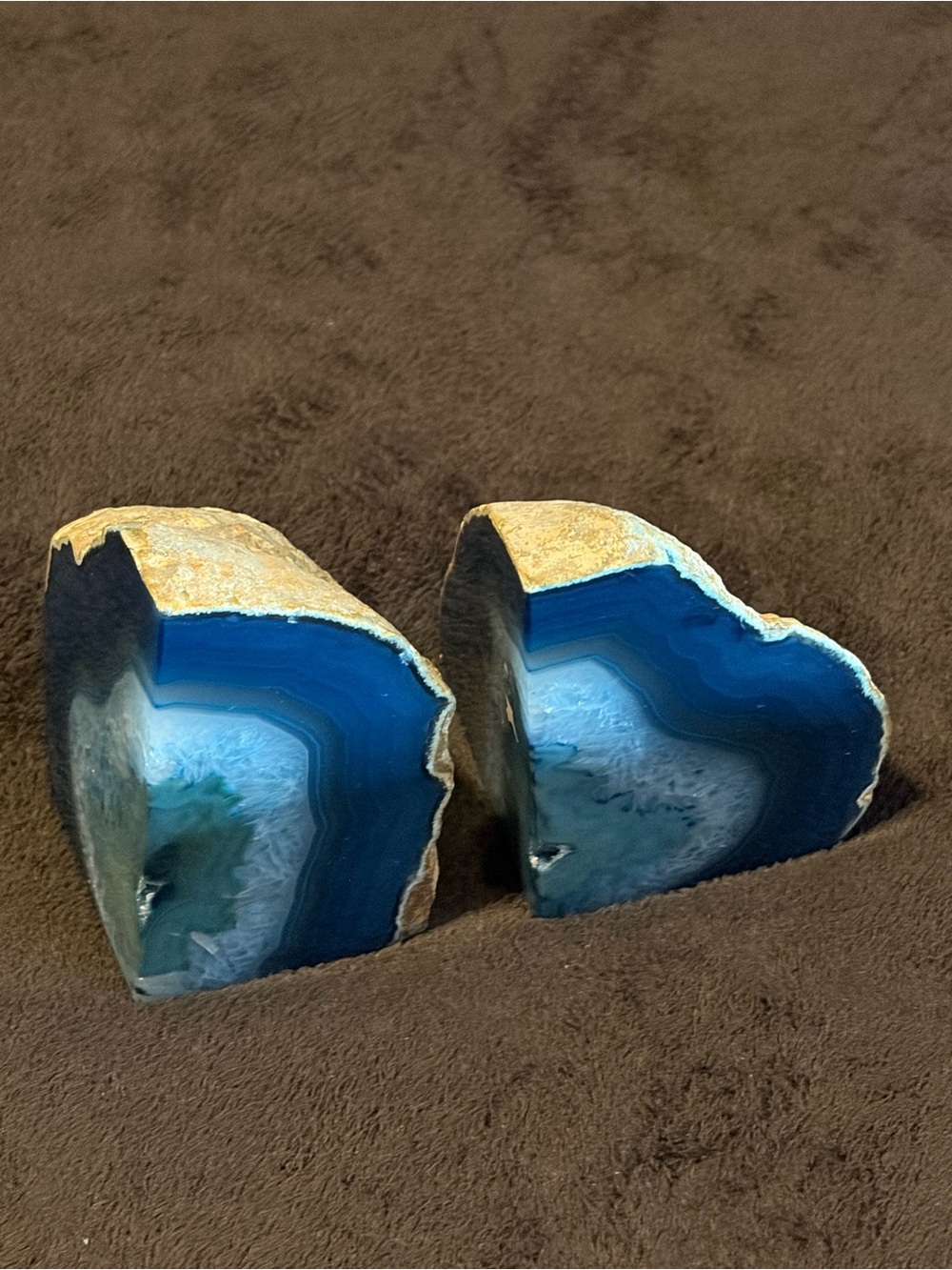 Azure Geode Bookends - Picture 2 of 5